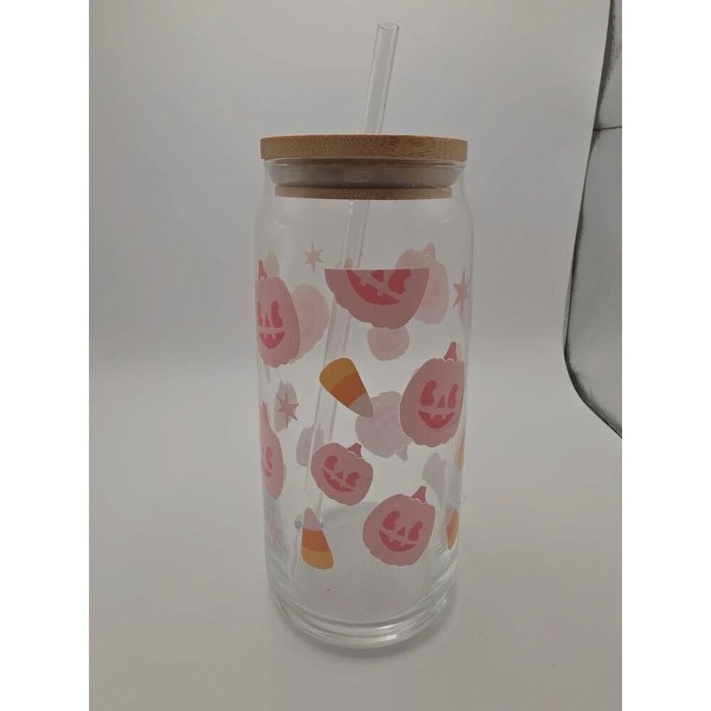 Glass iced coffee cup
